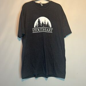 Black Short Sleeve Tee with Nature Graphic